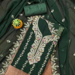 LeeliPeeri Designer Embroidered Unstitched Dress Material-image-71