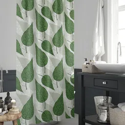 ArtzFolio Grey & Green Waterproof Shower Curtains-9