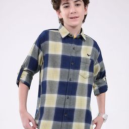 Monte Carlo Boys Buffalo Checked Spread Collar Cotton Casual Shirt-picture-37