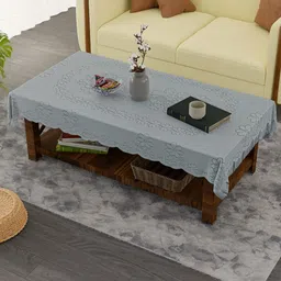 Aura Grey Floral Cotton 4-Seater Table Cover-image-92
