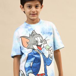 Kids Ville Boys Tom & Jerry Graphic Printed Round Neck Cotton Relaxed Fit T-shirt-image-54