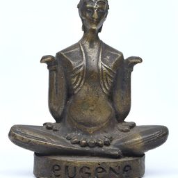 Exotic India Brown & Yellow Bronze Yoga Lady Figurine Showpiece-image-26