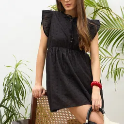 SASSAFRAS Ruffled Fit & Flare Dress-picture-10
