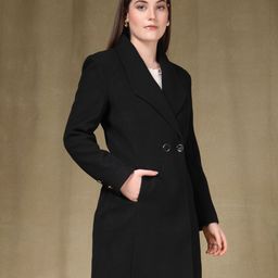 Juelle Women Woollen Notched Lapel Collar Single-Breasted Overcoat-image-32