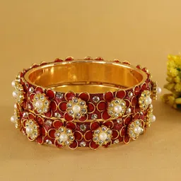 ZULKA Set Of 2 Cubic Zirconia-Studded Metal Bangles image 4