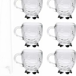 Somil Clear Glass Coffee & Tea Cup / Mug, Enjoy Your Drink in Style, Pack of 6, 100 Ml, 7 X 9.5 X 7.5 CM-image-98
