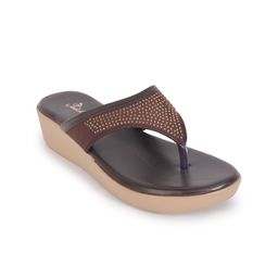 Padchin Embellished PU Ethnic Wedge Sandals-29
