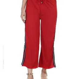 POLLOLOCO Straight Fit Cotton Cropped Trousers-image-97