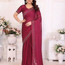 VILLAGIUS Beads & Stones Pure Georgette Designer Saree-picture-9