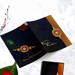 DeoDap Rakhi Combo With Roli Chawal Coin & Greeting Card image 4