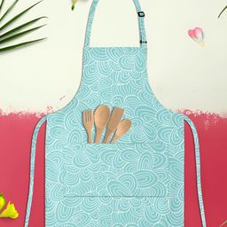 ArtzFolio Kids Blue & White Printed Cotton Aprons-image-111