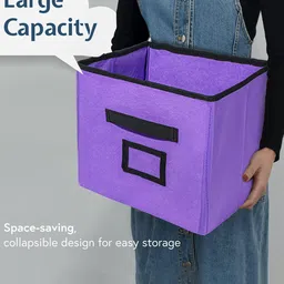 Kuber Industries Purple 3 Pieces Storage Box Multi-Utility Organisers image 5