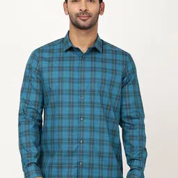 Indian Terrain Classic Spread Collar Long Sleeves Slim Fit Checked Shirt-picture-49