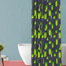 ArtzFolio Black & Green Abstract Printed Waterproof Shower Curtain-image-79
