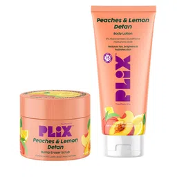 PLIX THE PLANT FIX Set Of 2 Peaches, Lemon Detan Body Scrub & Body Lotion-picture-20