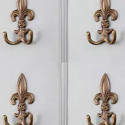 IndianShelf Gold Toned 4 Pieces Textured Iron Wall Hooks-7