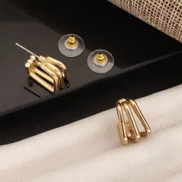 ABDESIGNS Elegant Gold Plated Classic Half Hoop Earrings-39