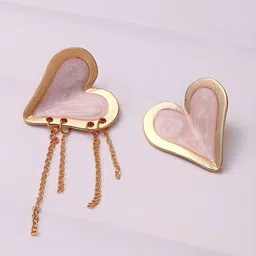 SOHI The Heart-Fold Gold-Plated Tasselled Studs-63