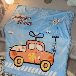 Butterthief Blue & Brown Cartoon Characters Mink Heavy Winter 210 GSM Single Bed Blanket-11