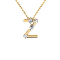 SHINE ETERNAL Women14K Gold Lab Grown Z Alphabet Diamond Pendant 1.5 gm-image-30