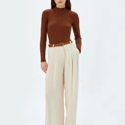 Koton Women Long Sleeves Mock Collar Pullover-image-61