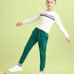 U.S. Polo Assn. Kids Boys Brand Logo Printed Pure Cotton Joggers-picture-46