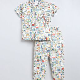 NAUTI KIDZ Boys Printed Pure Cotton Night suit-image-76
