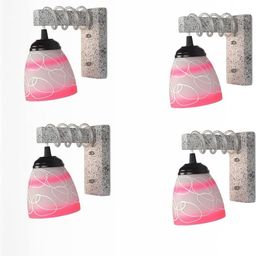 SOMIL Pink Glass Cylinder Printed Wall Lamps-image-65