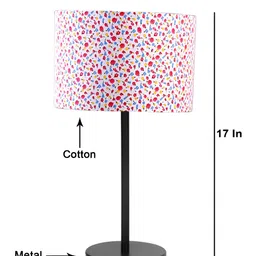 Aura White Printed Cylindrical Shaped Table Lamp-image-53