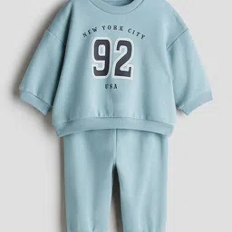 H&M 2-Piece Printed Brushed-Inside Sweatshirt Set-picture-0