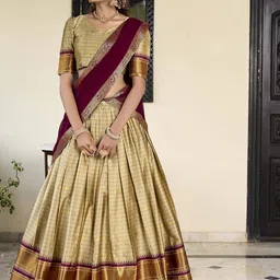 LOOKNBOOK ART Printed Ready to Wear Lehenga & Unstitched Blouse With Dupatta-picture-58