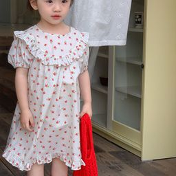 LULU & SKY Floral Print Puff Sleeve Empire Dress-picture-38