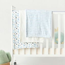 Juniors by Babyshop White & Blue 3 Pieces PrintedSingle Bed Blanket-image-16