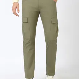 Peter England Casuals Men Solid Cargos Trousers-picture-33