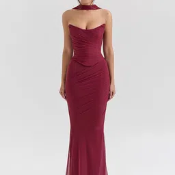 MIAKEE Corset & Maxi Skirt With Stole Co-Ords-picture-31