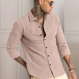 Moda Rapido Men Textured Spread Collar Casual Shirt-image-88