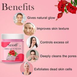 Newsio Set Of 3 Pure & Natural Hibiscus Powder For Skin & Hair - 100 g Each image 3