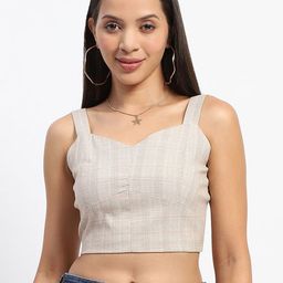 Madame Women Checked Shoulder Straps Top-picture-50
