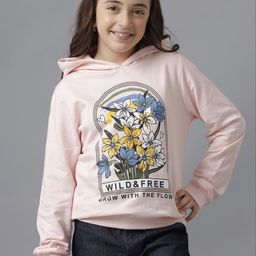 UNDER FOURTEEN ONLY Girls Printed Cotton Hooded Sweatshirt-image-87