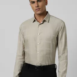 van heusen V Dot Men Spread Collar Checked Cotton Slim Fit Formal Shirt-picture-48