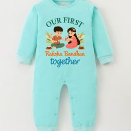 BLUSHES Infants Raksha Bandhan Printed Pure Cotton Romper-image-89