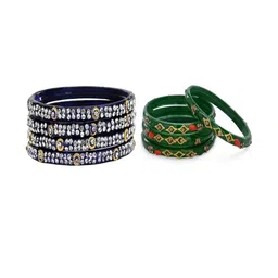 SOMIL Set of 20 Blue Alloy Bangles-image-57