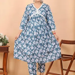 Vvlpf Women Solid Cotton Blend Kurta Sets-12