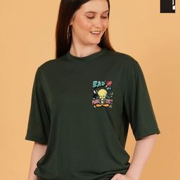 Kasendra Women Pack of 2 Tweety Graphic Printed Round Neck Relaxed Fit T-shirts-image-47