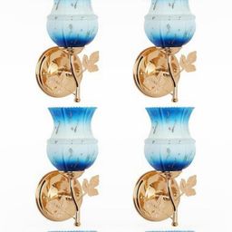 Somil Premium Designer Glass Wall / Night Lamp Elegant & Stylish Dcor Accent for Modern Interiors, color- - Firozi, White; Size,- 19.5 X 17.5 X 28 CM-image-90