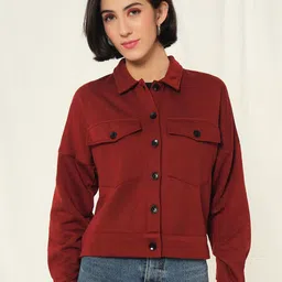 TANDUL Women Colourblocked Lightweight Crop Tailored Jacket with Embroidered-image-21