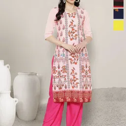 Anouk Rustic Pack Of 4 Ethnic Motifs Printed Round Neck Straight Kurta-72