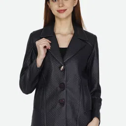 HAUTEMODA Women Textured Single Breasted Trench Coats-picture-34