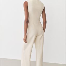 MANGO Tweed Button-Down Basic Jumpsuit image 2