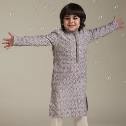 Manyavar Boys Printed Regular Kurta with Pyjamas-5